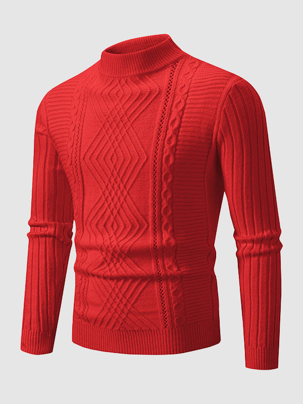 Frank | Men's Design Slim Fit Stand Collar Sweater