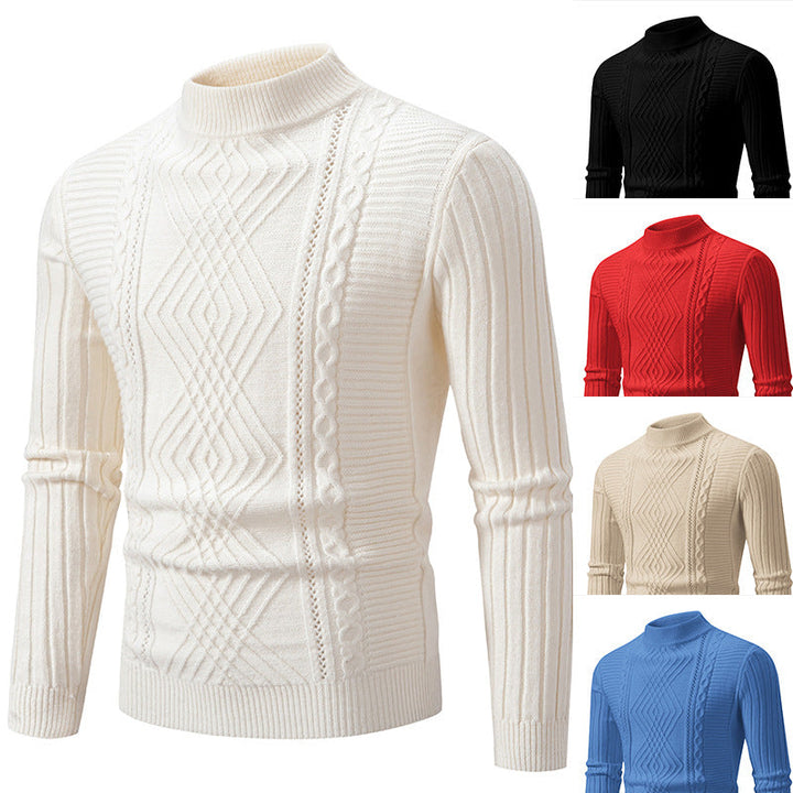 Frank | Men's Design Slim Fit Stand Collar Sweater